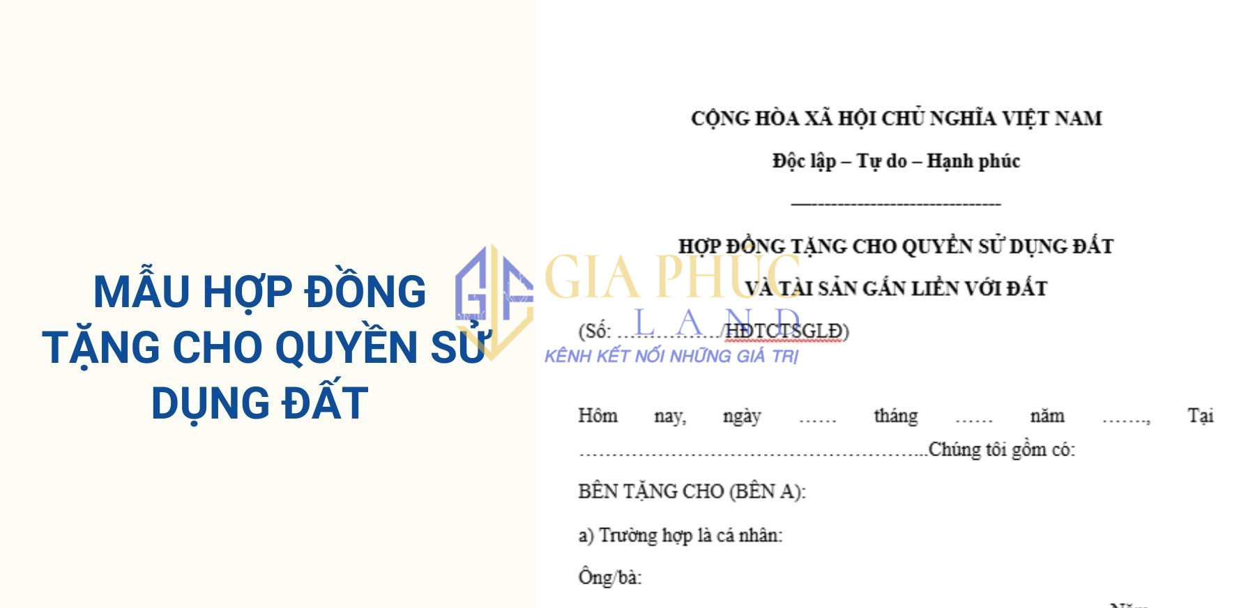 Hợp Đồng Tặng Cho Quyền Sử Dụng Đất Là Gì? Thủ Tục, Thuế Và Mẫu Mới Nhất